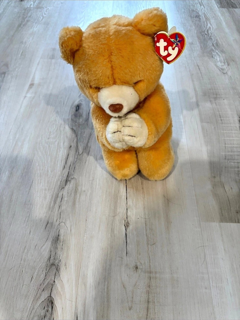 Ty Hope the Praying Bear Brown Plush Stuffed Animal Vintage